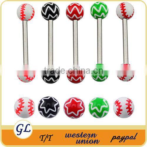 TR01062 resin printed body jewelry fake tongue piercing