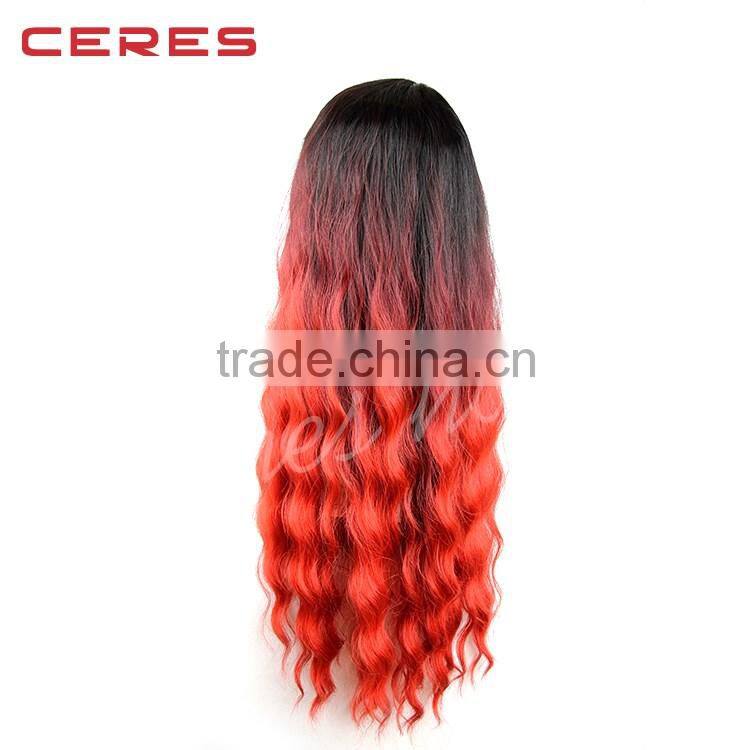 Body wave ombre color synthetic full lace hair wig
