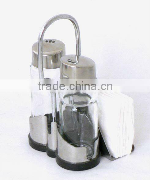 4pcs/set cruet bottle glass spice storage jars