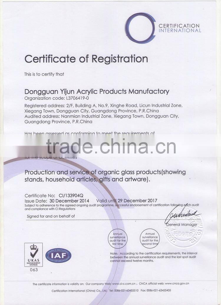 Customized clear acrylic clipboard 4x6 5x7 6x9