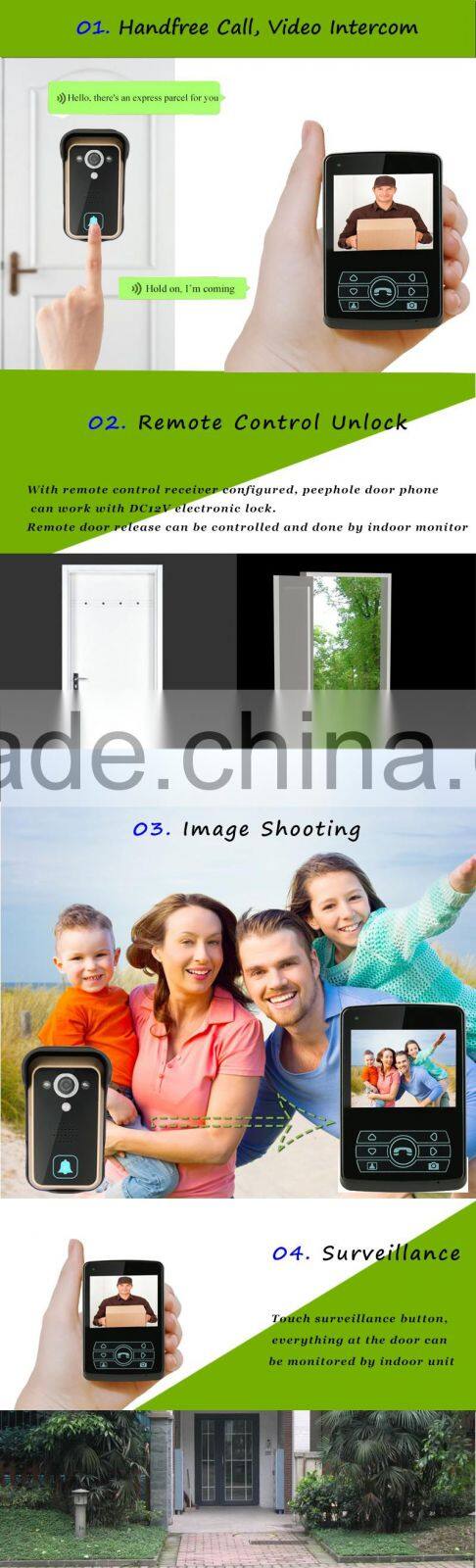 Single Home Digital Video Door Phone Handsfree Wireless Intercom System