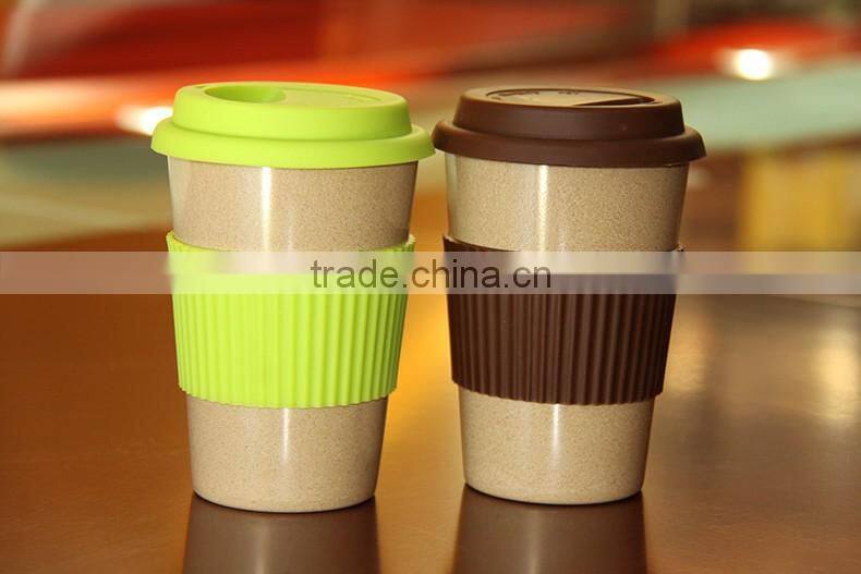 Biodegradable big size rice husk paper fiber coffee cup