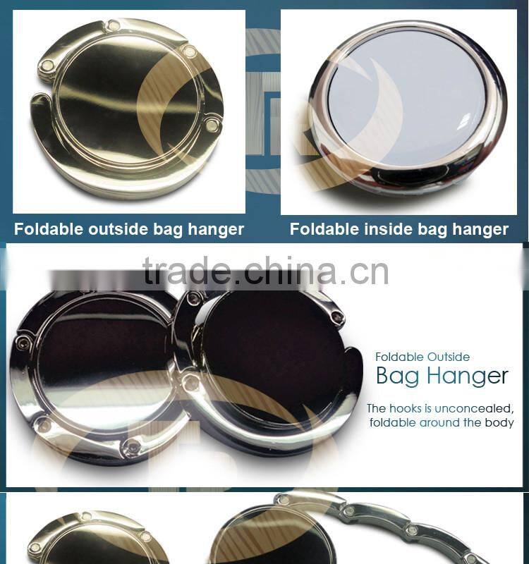 Professional Gift Customized Metal Foldable Purse Hanger Metal Crafts Bag Hanger Stand