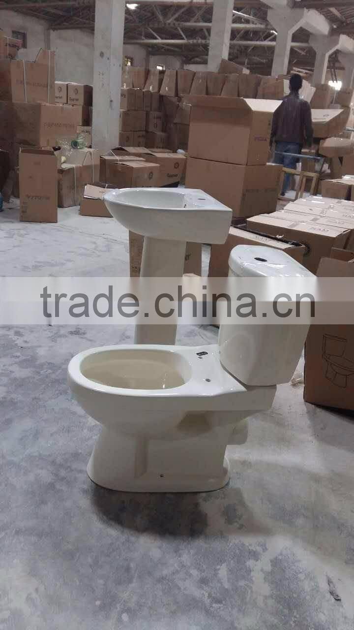 bathroom wc toilet bowl two piece toilets ceramic washdown Strap Ptrap toilet with basin colorful toilet Sri Lanka market Y805