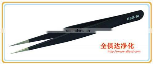 ESD Series Black Anti-static Stainless Steel Tweezers