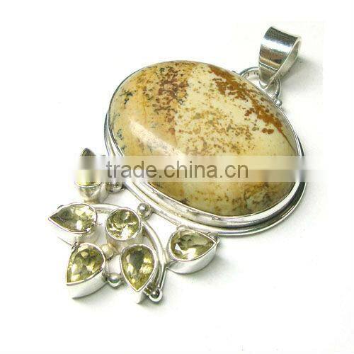 Natural Tibetan Turquoise 925 Sterling Silver Fashion Pendant