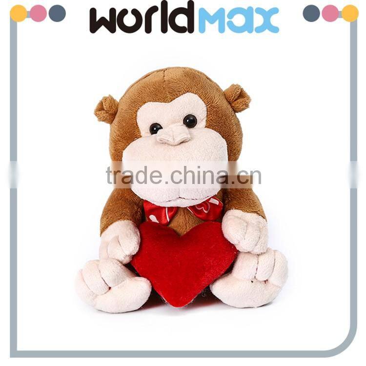 China Made Graceful Heart Monkey Promotional Baby Plush Toy