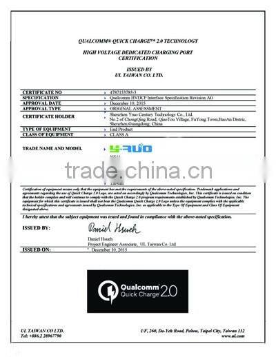 new products 2016 innovative qualcomm certified quick charge QC 3.0 wall Charger output 5V 2.4A,9V 2.0A,12V 1.5A