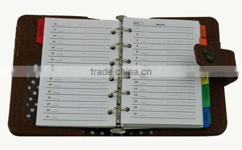 2015 NEW A5 Leather organizer / custom personal organizer / journal planner notebook