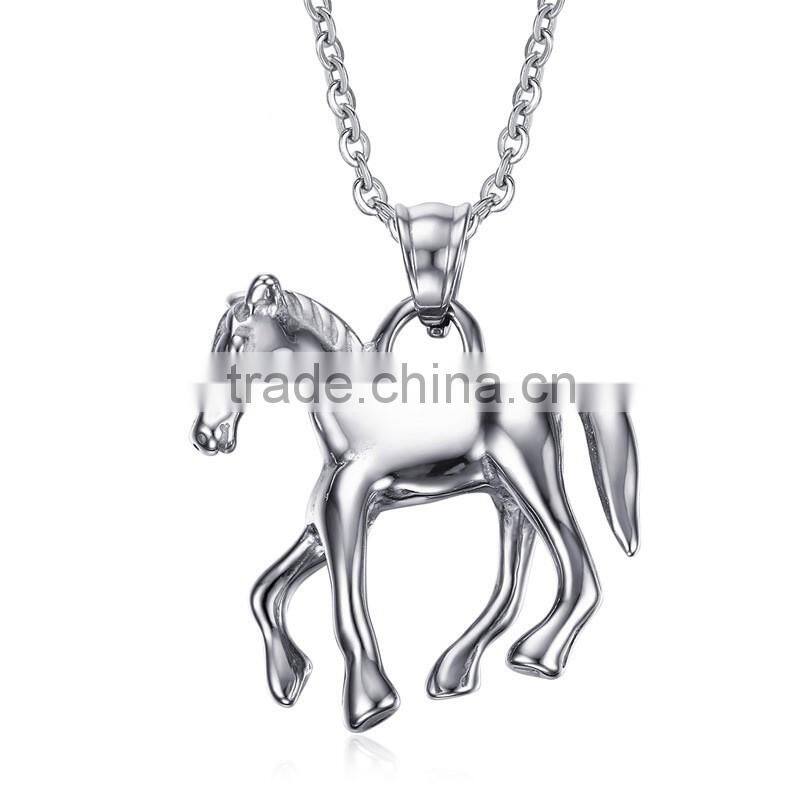 Fashion sturdy Chain Necklace Horse Pendants Necklace Accessories Animal Type Dress Jewelry For Men