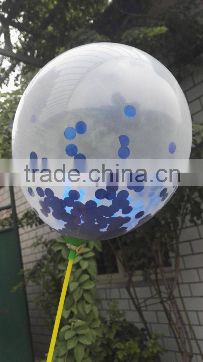 transparent latex balloon with foam /confetti