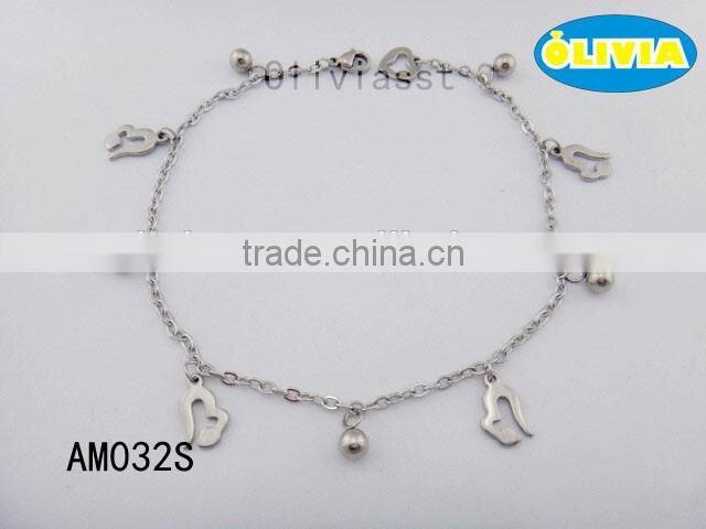 Olivia Jewelry Wholesale Stainless Steel Charm Anklets for Girls