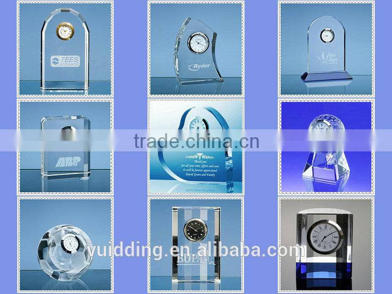 Personality Glass Round Crystal Clock For Father's Gifts