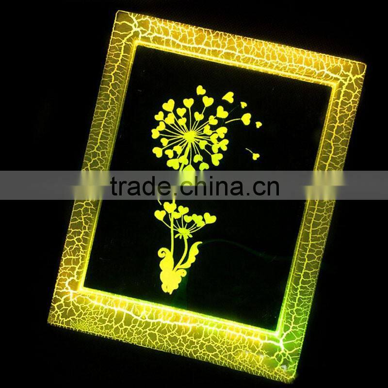 Valentine's Day Gift 3D Photo Frame LED 7 Colors Flashing Flower Desk Night Light