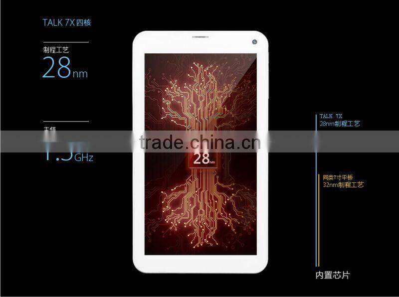 7inch 1024*600px Android4.2 MT8382 Quad core WIFI GPS Bluetooth WCDMA 3G tablet pc Cube Talk 7x