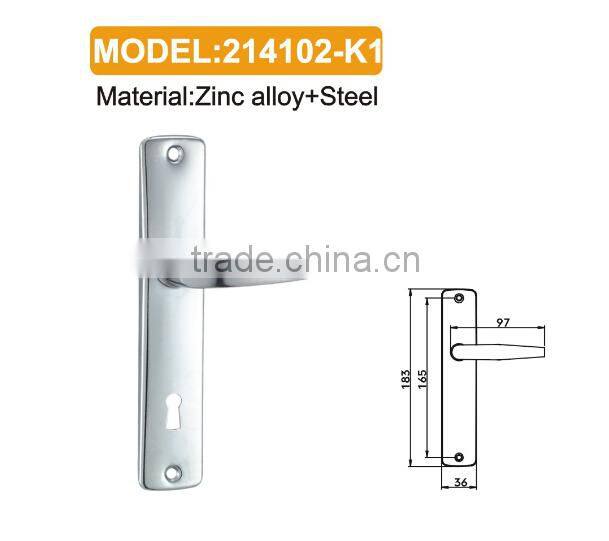 door handle on plate and european standard door handle