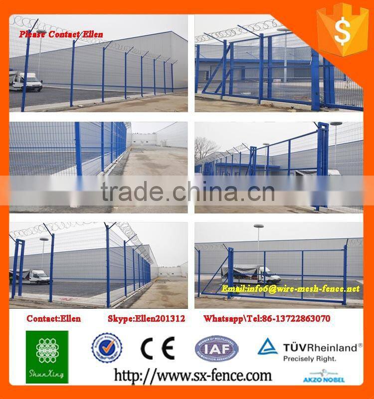 Cheap PVC Coated Welded Metal Garden Fence Panel With Peach post