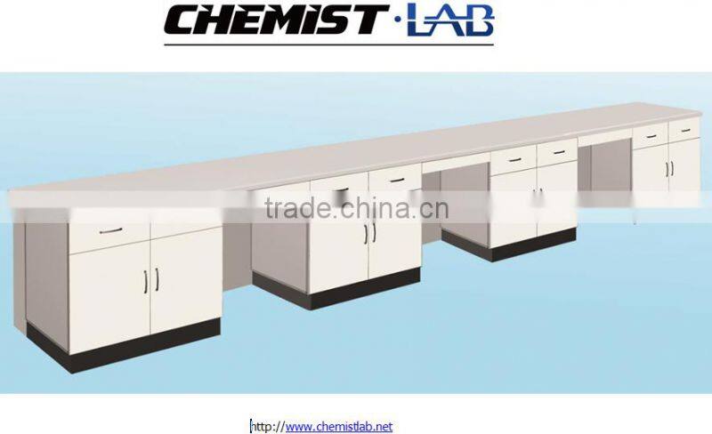Modern Design Wooden Lab Work Bench With Sink & Faucet in Biology Laboratory