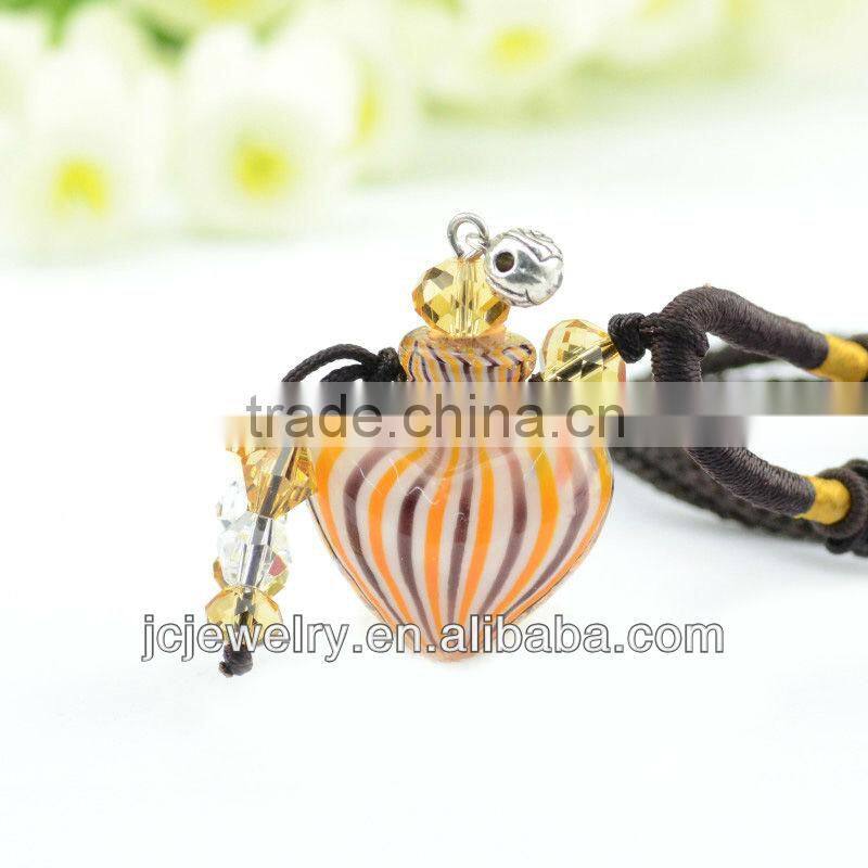 2013 new pink ground glass pendant, mini glass gift bottle pendant , making wish bottles necklace