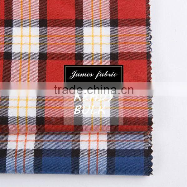 100%cotton one side brush twill check fabric