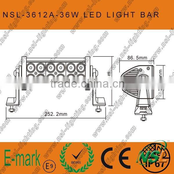 36w led off road light bar, 7inch O sram led light bar, 12pcs*3 led light bar off road