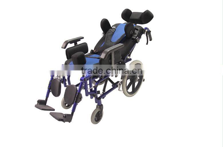 Rehabilitation Therapy Supplies colorful aluminum manual kids reclining wheelchair