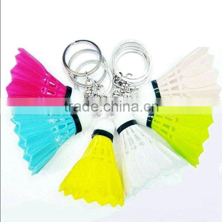 Colorful real feather badminton key /ring chain, cheap price promotion badminton keychain