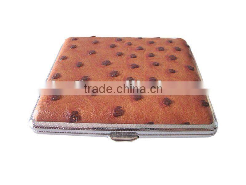 Leather metal cigarette case for 18pcs 20pcs