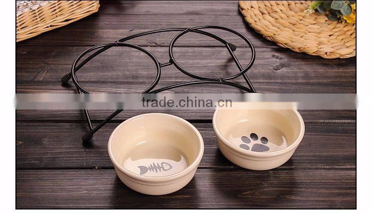 Promotional Wholesale Double Pet Salad Food Bowl Cartoon Travel Pet Bowl