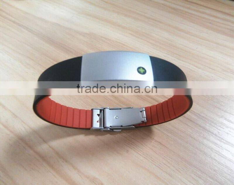 engrave metal plate debossed silicone id medical wristbands for running