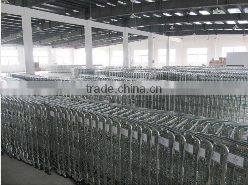 four wheels supermarket milk trolley container for dairy