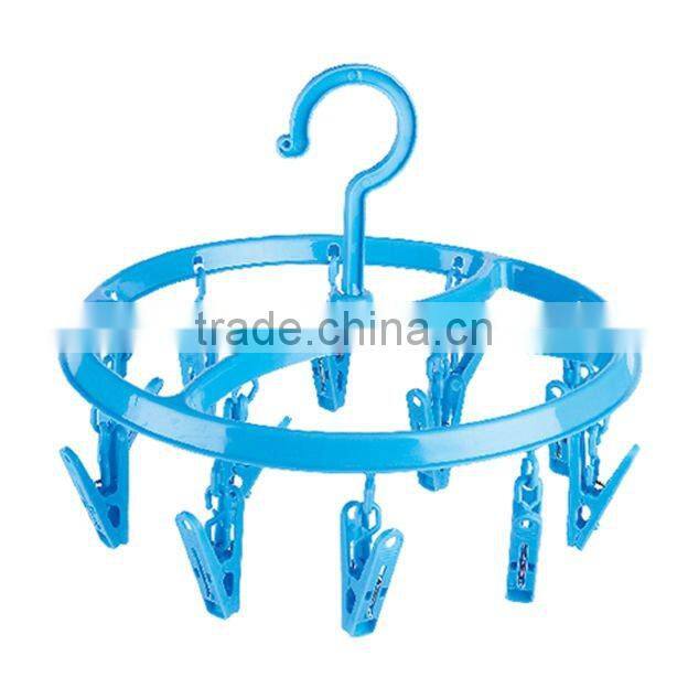 Clothes Hangers/Plastic Round Clothes Hangers with 12Clips8048
