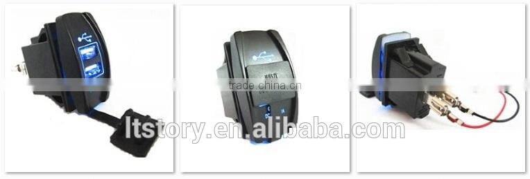 Waterproof DC Car USB charger Socket Carling Switch Style