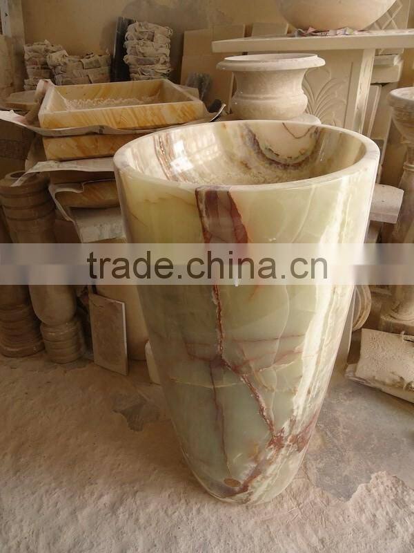 Morden luxury BACKLIT ONYX PEDESTALS SINKS