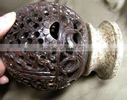 Soap stone carved ball lantern