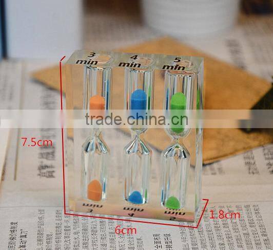 Acrylic glass sand clock crystal 1min 3 min 5min hourglass