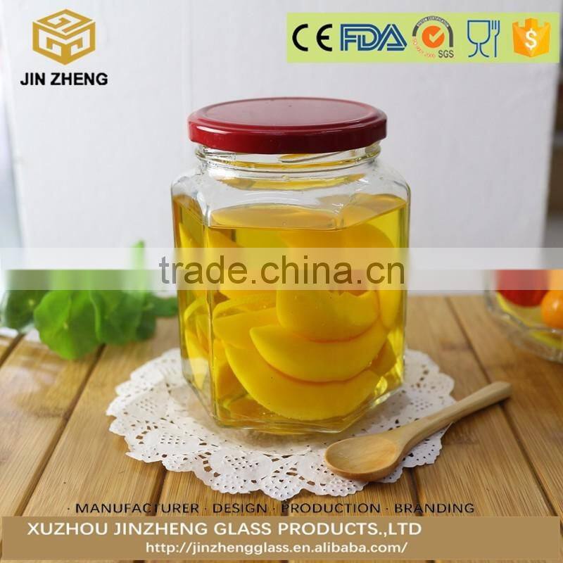 wholesale 700ml transparent glass jar for fruit storage