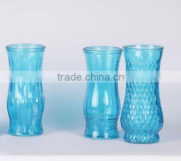 frosted glass vase for home decoration