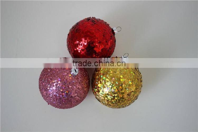 festival shiny ball ornament 7cm diameter glowing color hanging ball