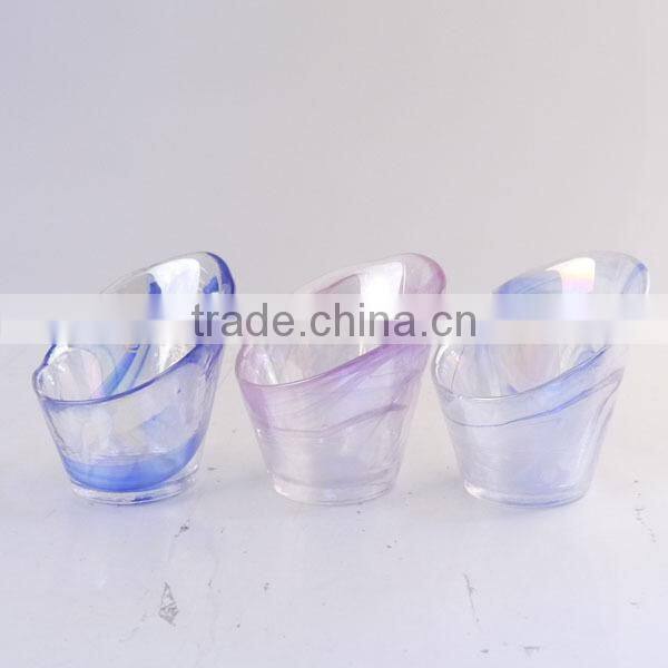 wholesale cheap mini colorful glass candle holder