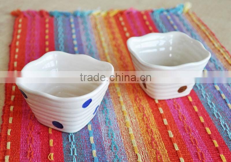 Square shape ceramic hand painting small bowl