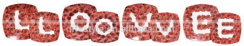 Square Shape Porcelain Plate,Ceramic Plates Wih Decal