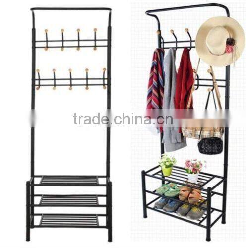 Multi-functional Metal Umbrella Hat Bag Clothes Shoes Stand Shelf Coat rack