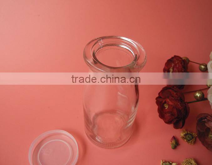 180ml round shape high glass milk yogurt bottle with cap