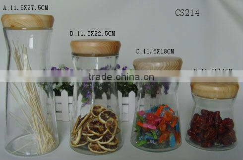 4 pcs clear empty canning glass jar with metal lid