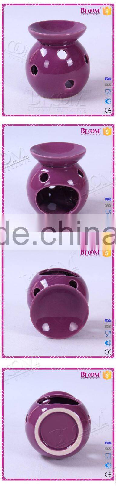 simple desgin purple ceramic round wax burner