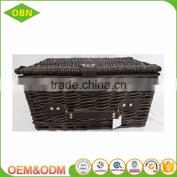 Cheap wicker wholesale picnic basket for 2 person