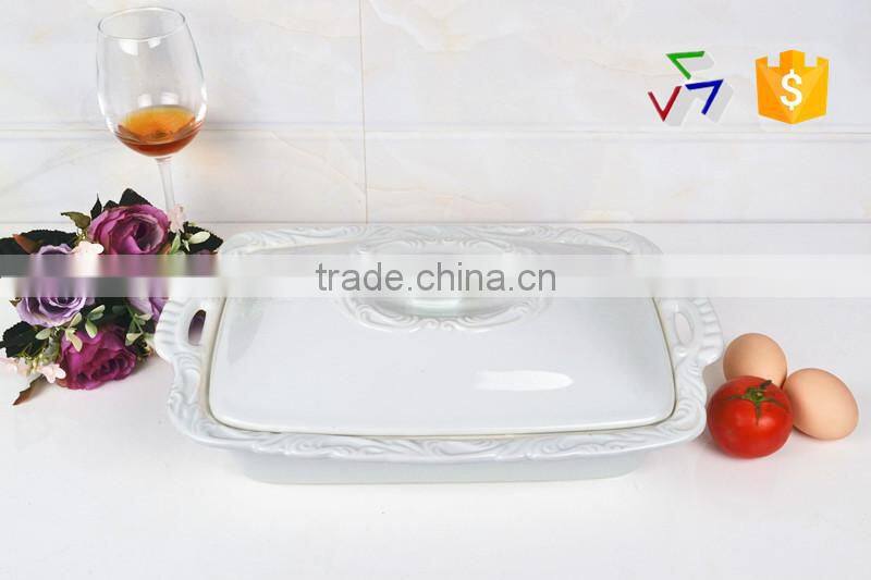 14.5" Square porcelain baking tray