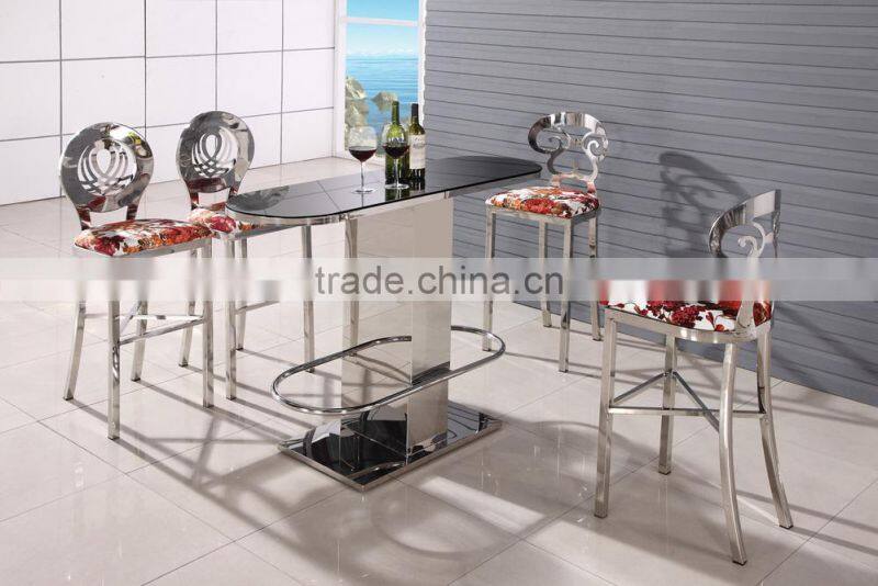 LC05 stainless steel metal bar stool high chair