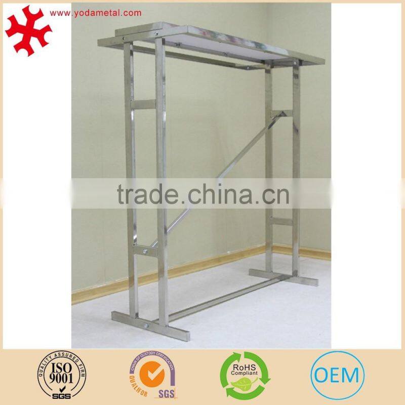 Durable free standing stainless steel clothes display stand for garment